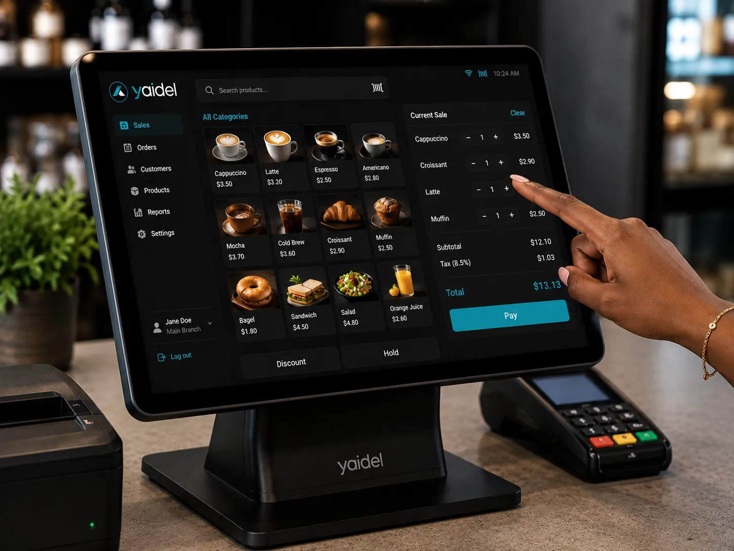 Yaidel Point of Sale dashboard showing live sales, payments and stock